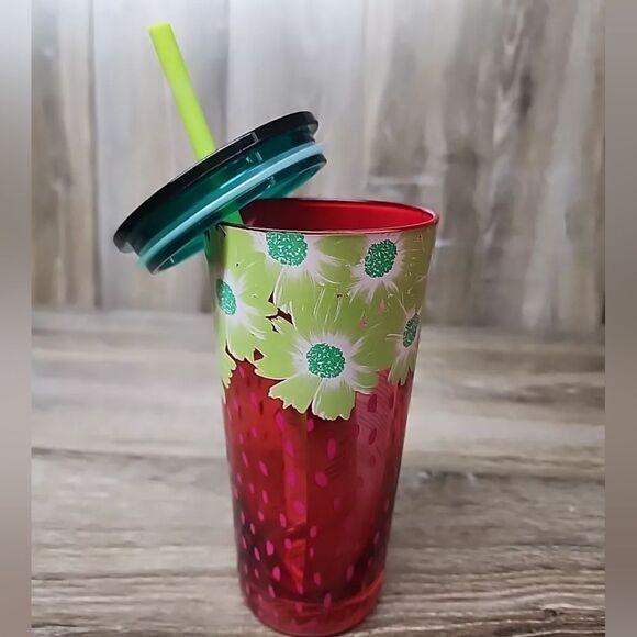 🍓Starbucks Limited Edition Strawberry Blossom Cold Cup NWOT Tumbler Glass - Picture 4 of 5